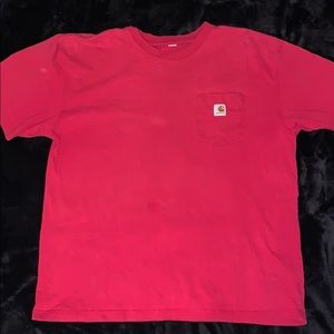 A red Classic Carhartt tshirt